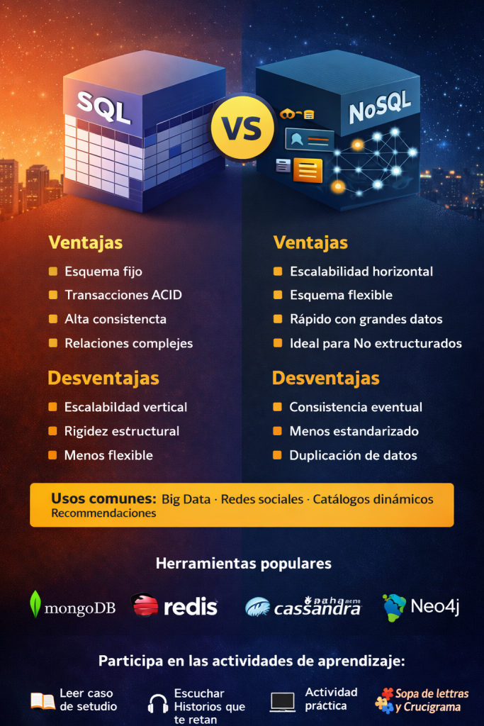 NoSQL vs SQL: Ventajas, Desventajas, Usos y Herramientas