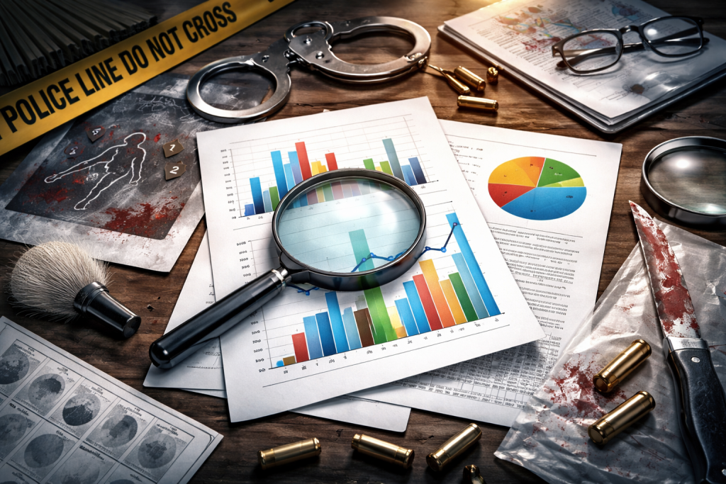 La estadística en criminología y criminalística: media, mediana y moda